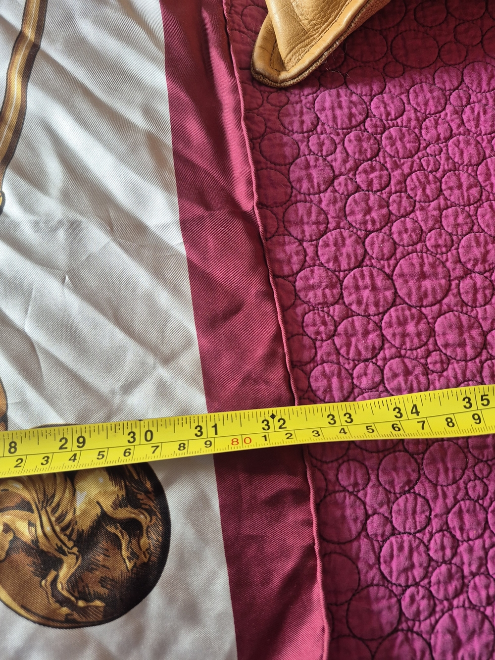 Pierre Baccara White & Burgundy Gold Horse Pattern 100$Silk Scarf Lyon Paris - Picture 11 of 13